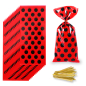 Preview: Ladybug Marienkäfer Geschenktüten – 50er Set Rote Geschenkbeutel mit schwarzen Punkten, Kindergeburtstag, Mitgebsel-Tüten, Goodie Bags für Motto-Partys & Feiern